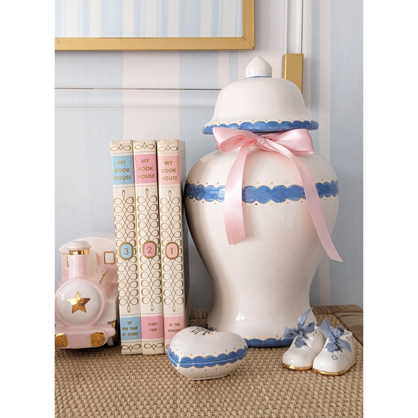 Scallop Ginger Jars in French Blue