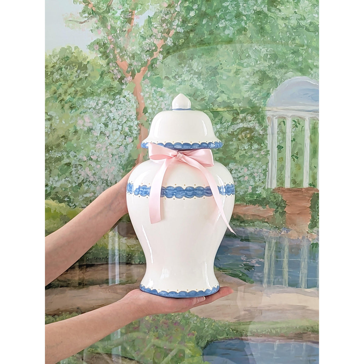 Scallop Ginger Jars in French Blue