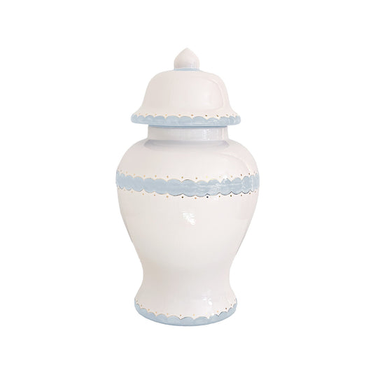 Scallop Ginger Jars in Hydrangea Light Blue