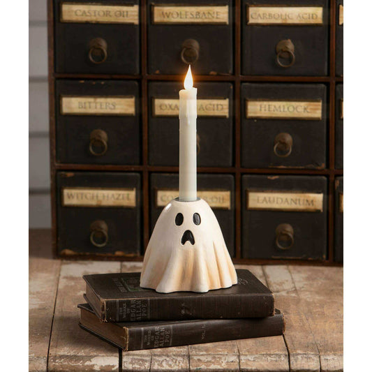 Scared Ghost Candlestick | Halloween Decor | Bethany Lowe