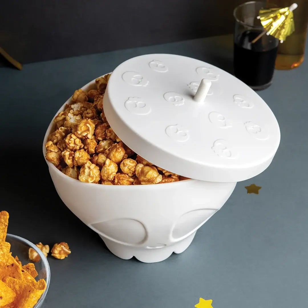 a bowl of popcorn and chips