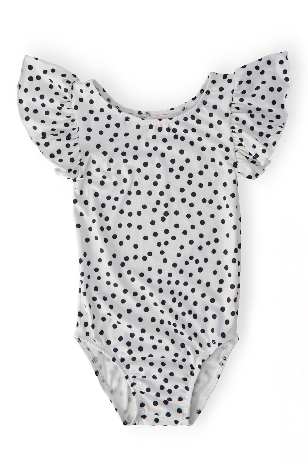 a white and black polka dot bodysuit