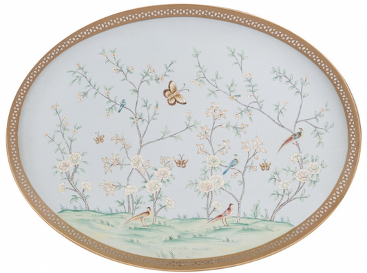 Pale Blue & Multi Colored Pierced Tray