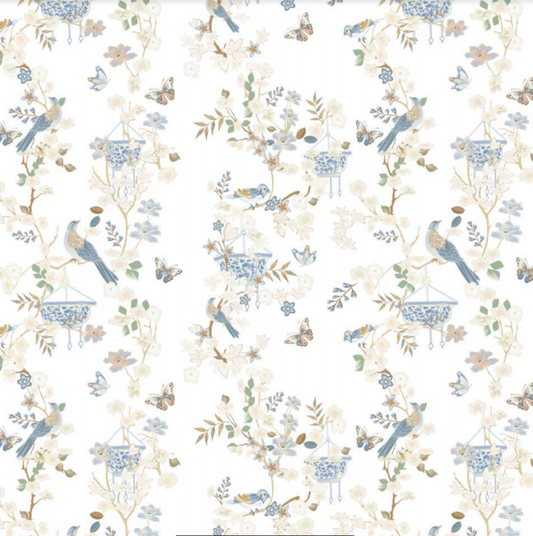 a wallpaper with birds and flowers