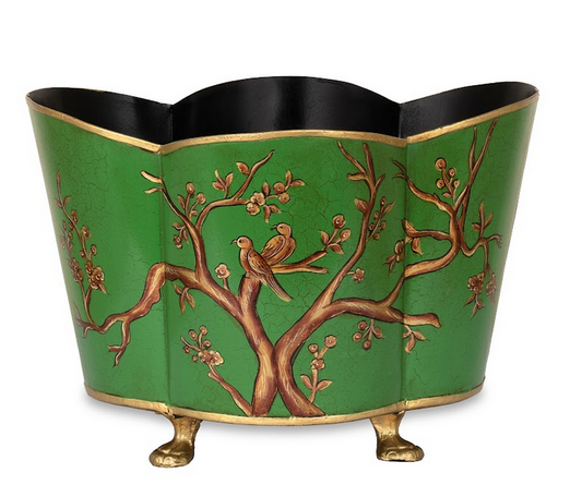 Green & Gold Quatrefoil Planter