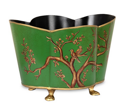 Green & Gold Quatrefoil Planter
