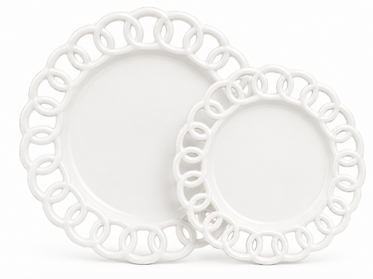 a pair of white plates