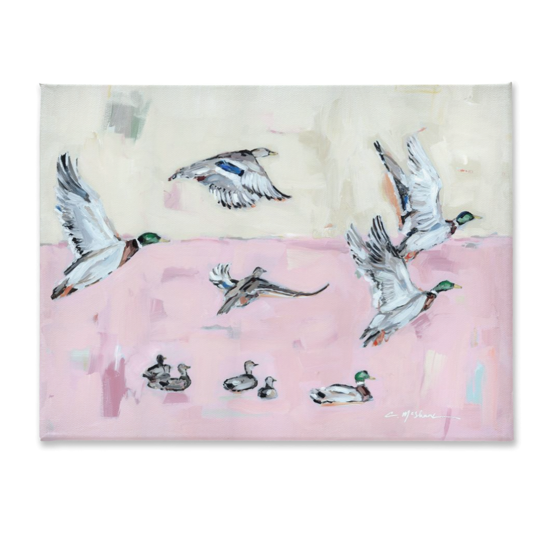 "Taking Off" pinks on canvas
