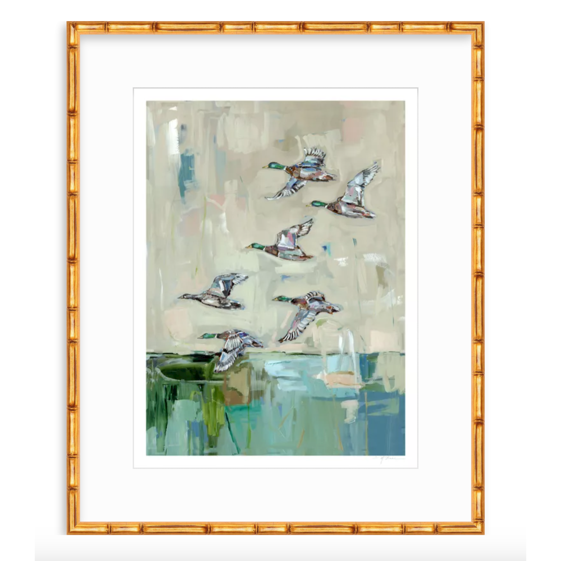 Mallards In Flight Ducks Fine Art Print