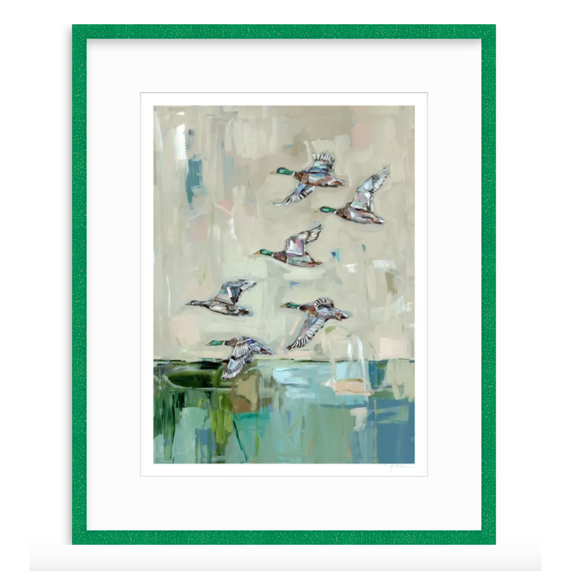 Mallards In Flight Ducks Fine Art Print