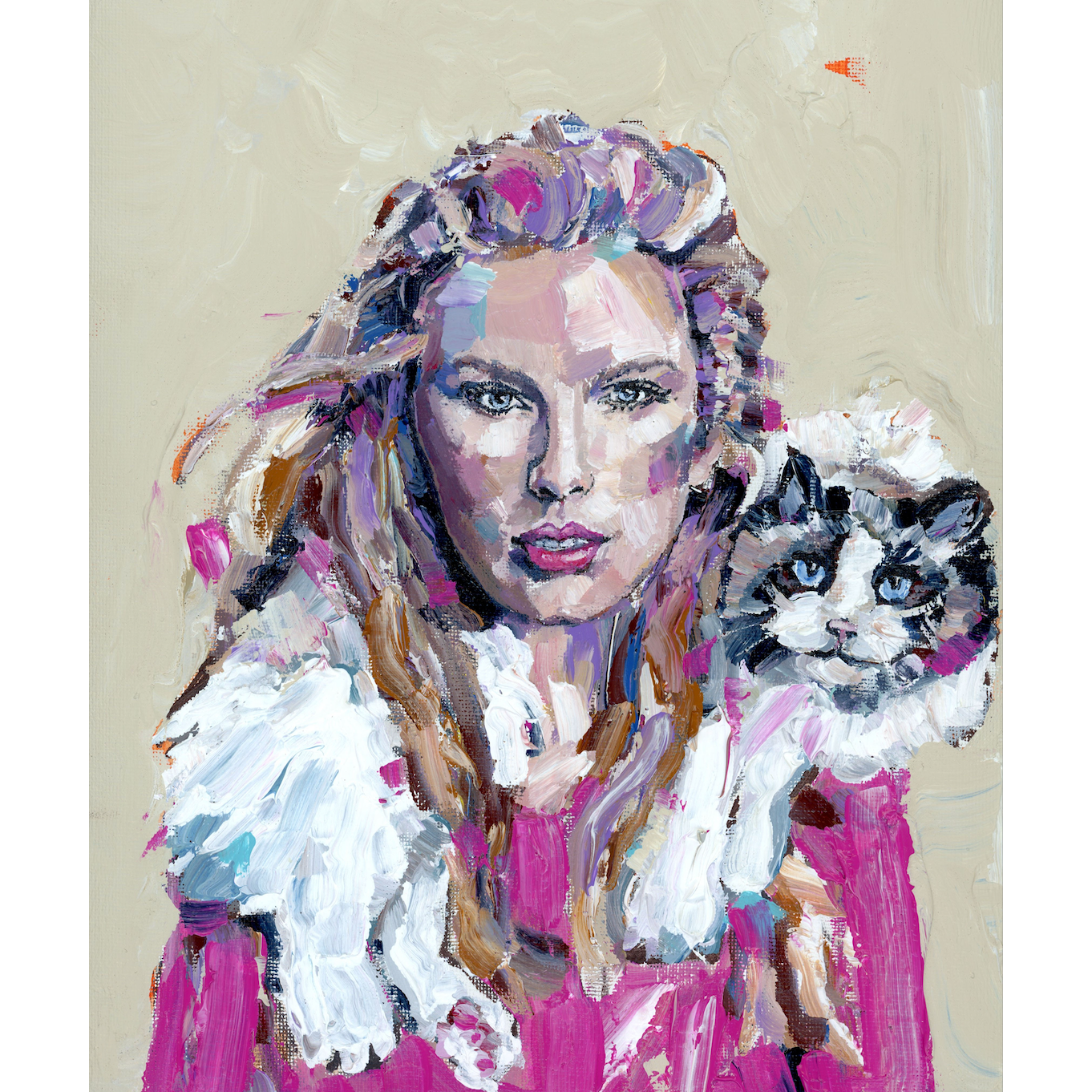 Taylor Swift & Cat Fine Art Print
