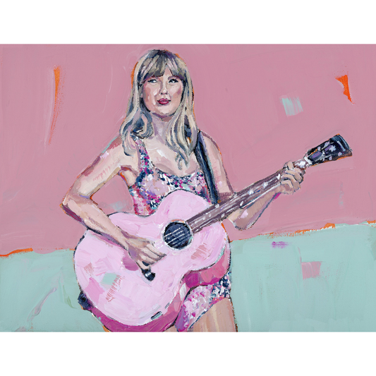 Taylor Swift & Pink Guitar Fine Art Print