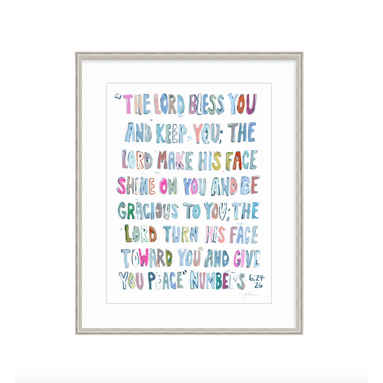 Numbers 6: 24-26 Pink Bible Verse Fine Art Print