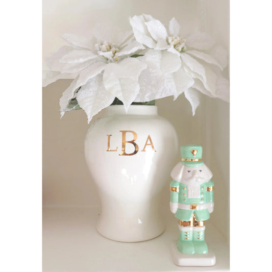 Sea Glass Nutcracker with 22K Gold Accents