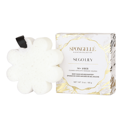 a white sponge next to a box