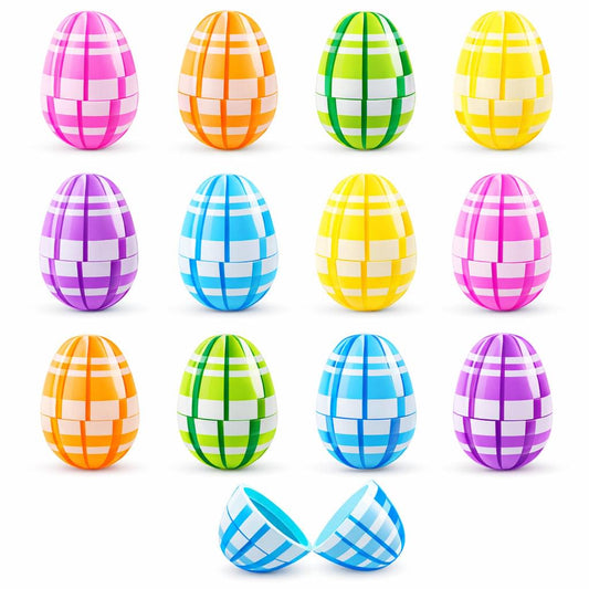 a group of colorful eggs