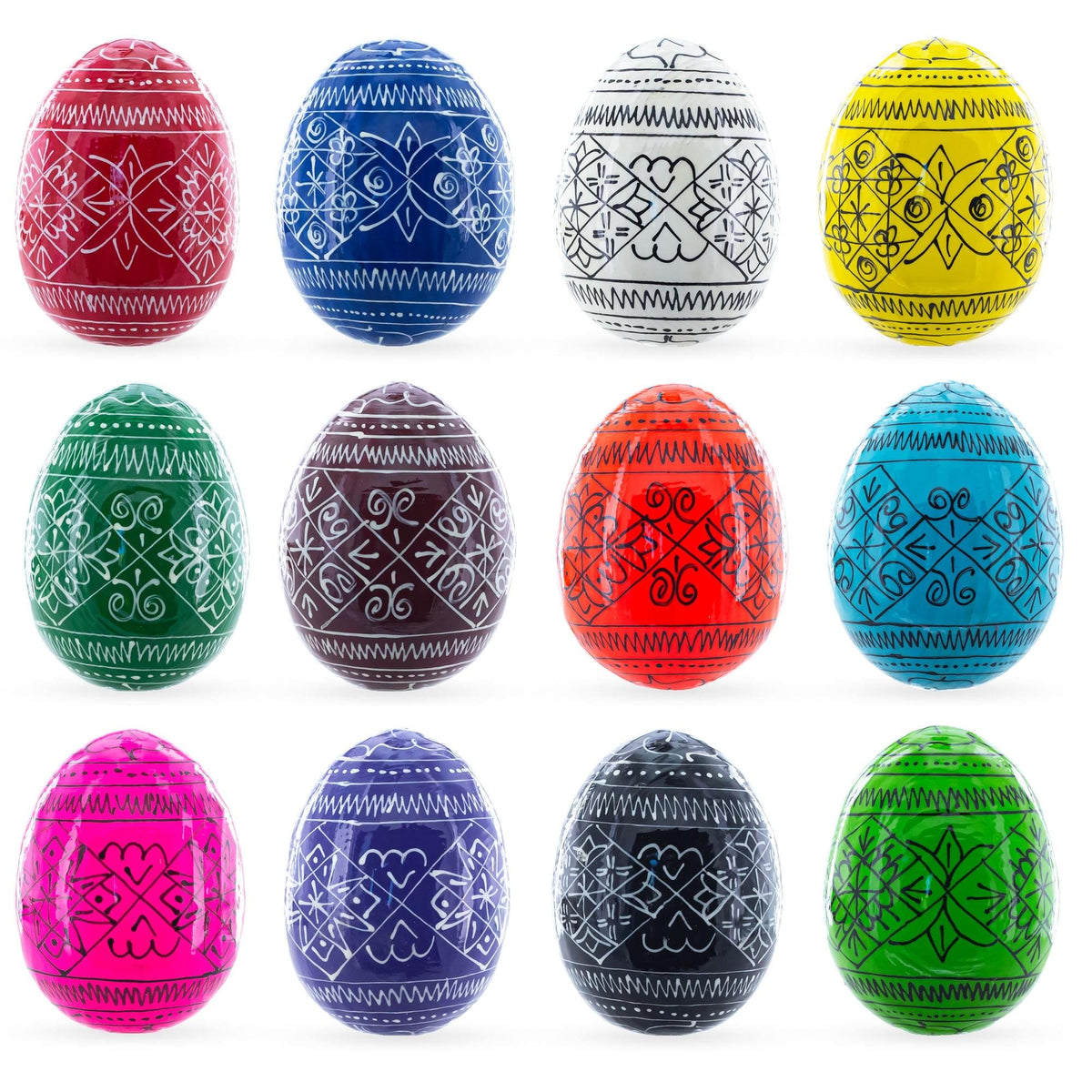 a group of colorful eggs