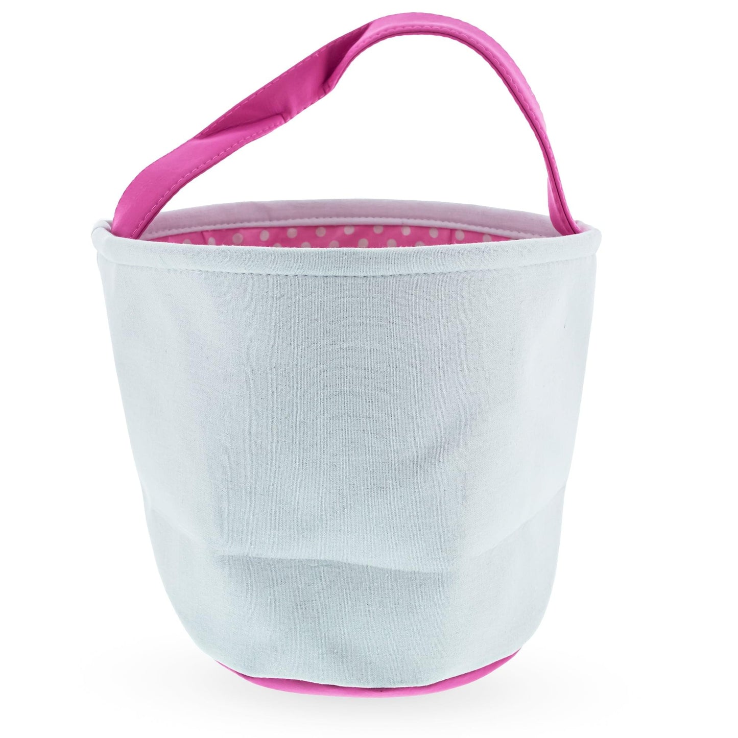 Set of 2 Easter Bunny Tote Bags – Soft Fabric Egg Hunt Baskets Carry Pouches for Kids 9.5 Inches Tall