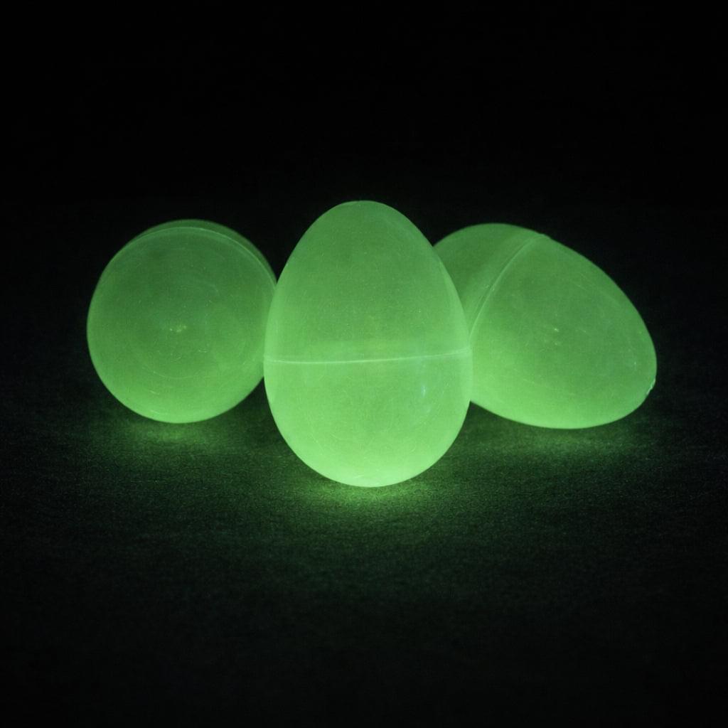 a group of glowing eggs