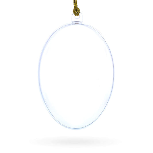 Set of 3 Clear Plastic Egg Ornaments 3.4 Inches (86 mm)