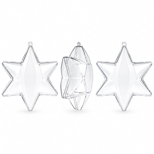 Set of 3 Clear Plastic Hexagon Ornaments 4 Inches