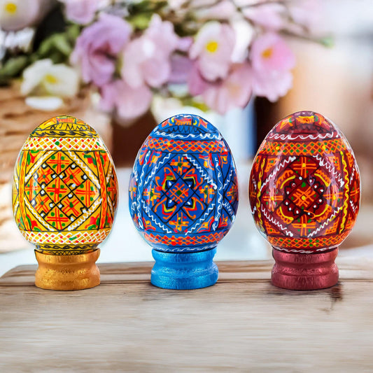 a group of colorful eggs