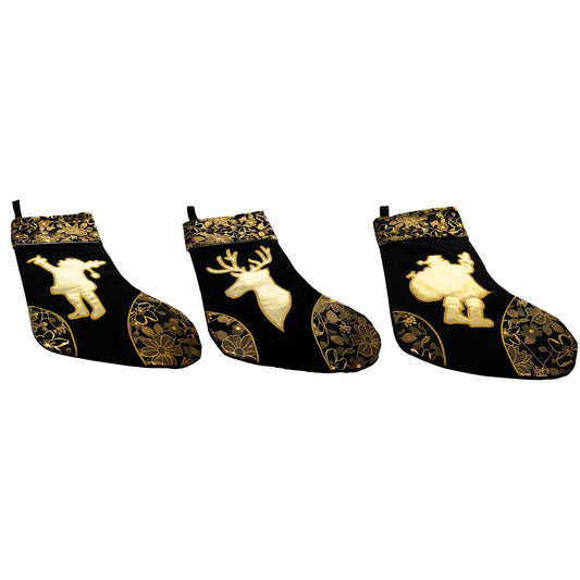 a group of black and gold stockings