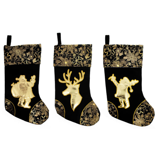 a group of black and gold stockings
