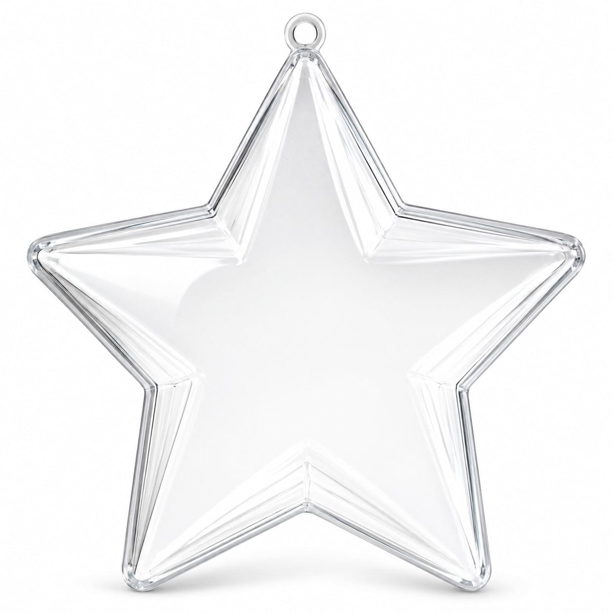 Set of 3 Openable Fillable Clear Plastic Star Christmas Ornaments DIY Craft 3.5 Inches