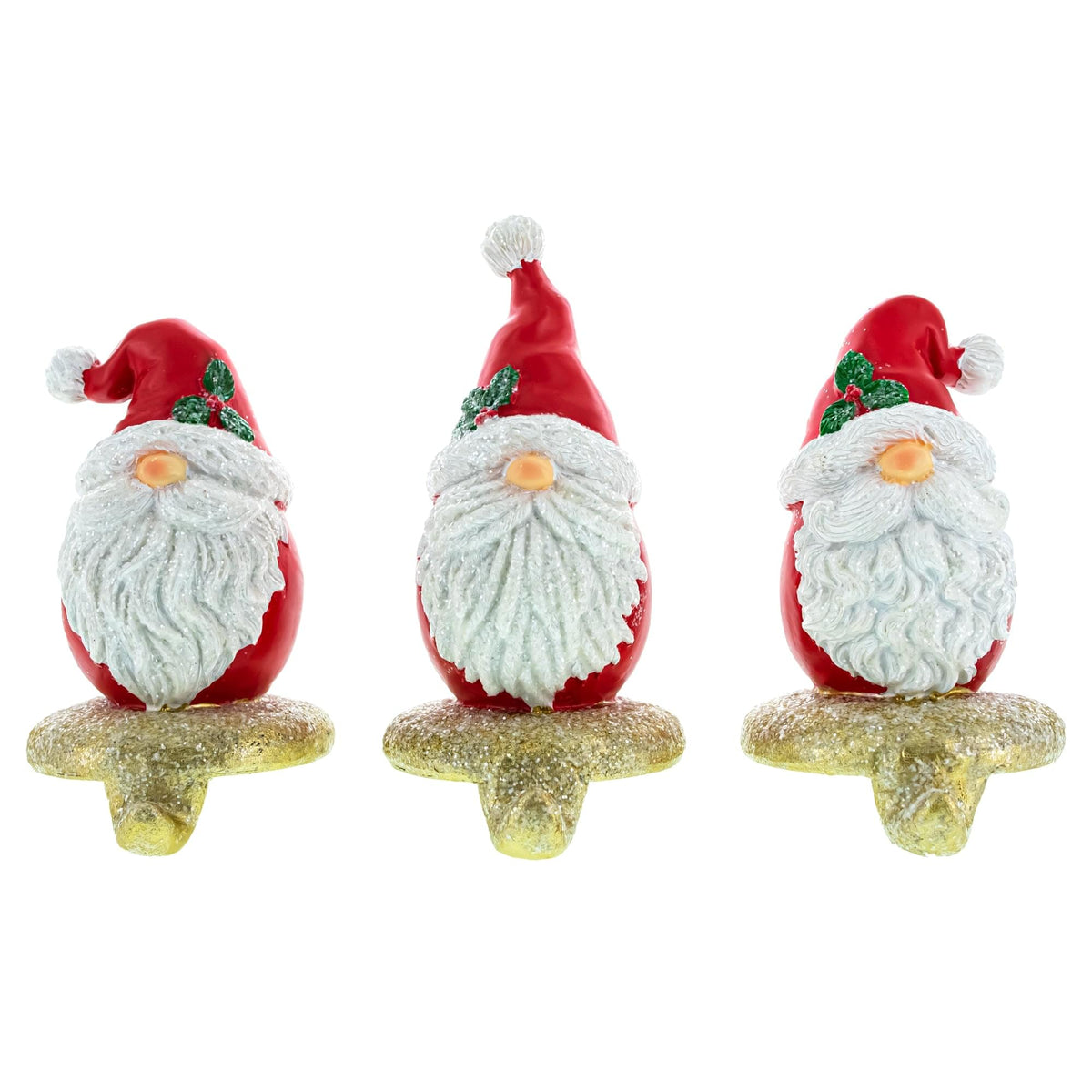 a group of gnomes with white beards and red hats