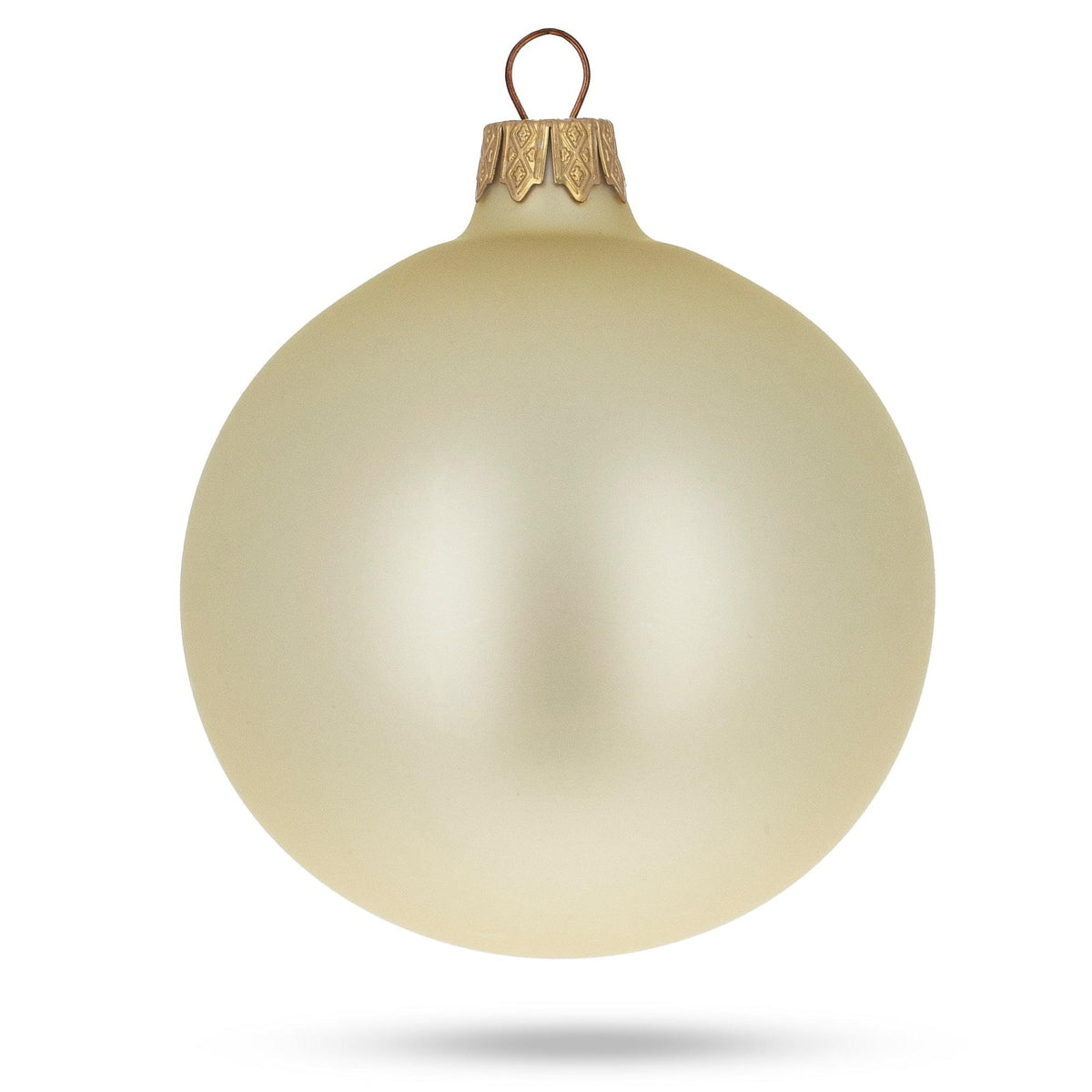 Set of 6 Beige Glass Ball Christmas Ornaments 3.25 Inches