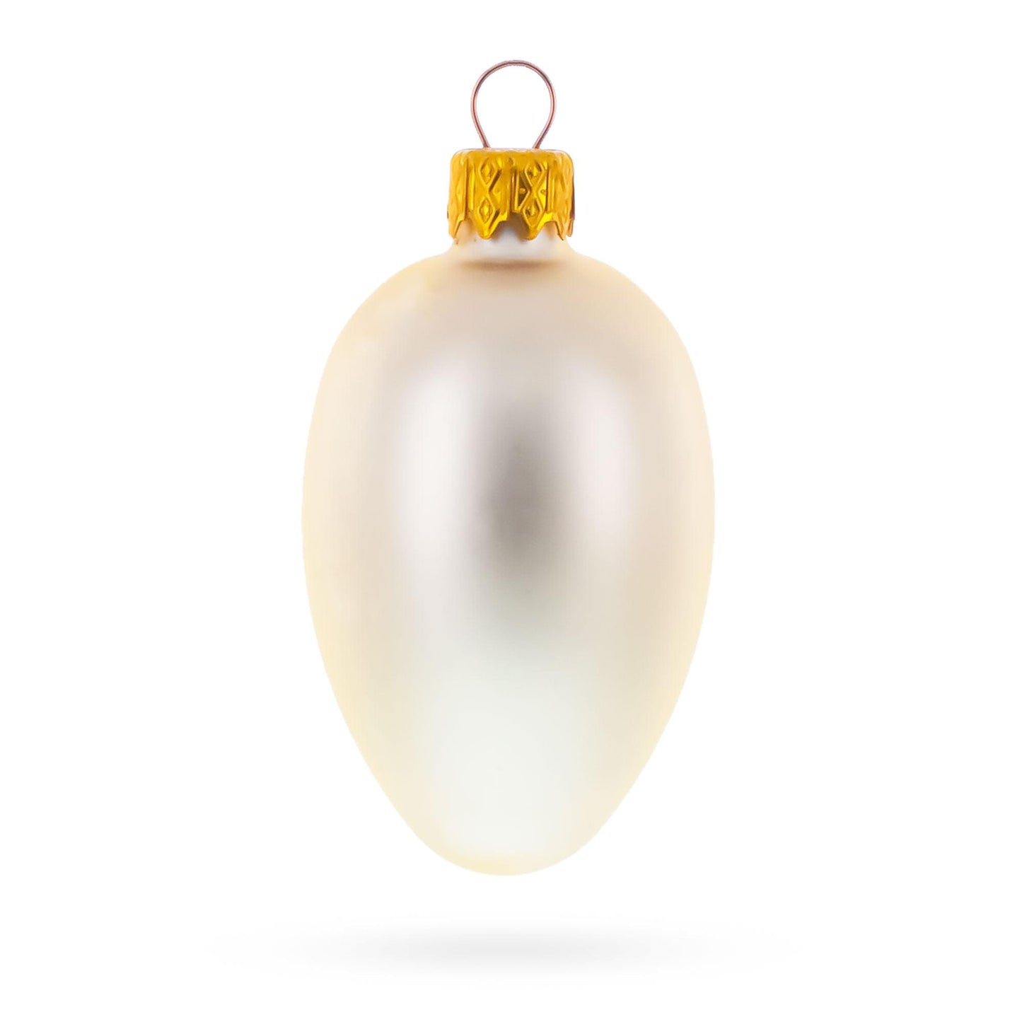 Set of 6 Champagne Mini Glass Egg Ornaments 2.9 Inches