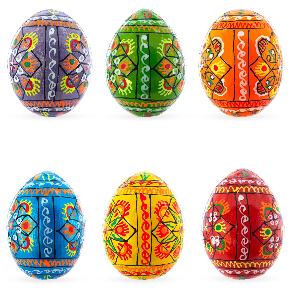 a group of colorful eggs