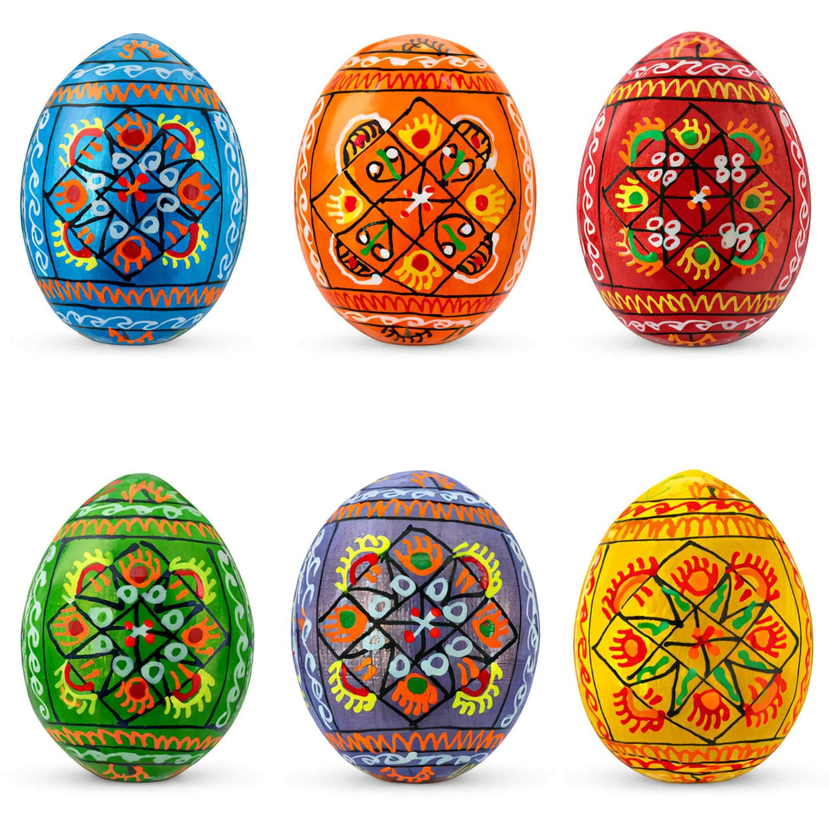 a group of colorful eggs