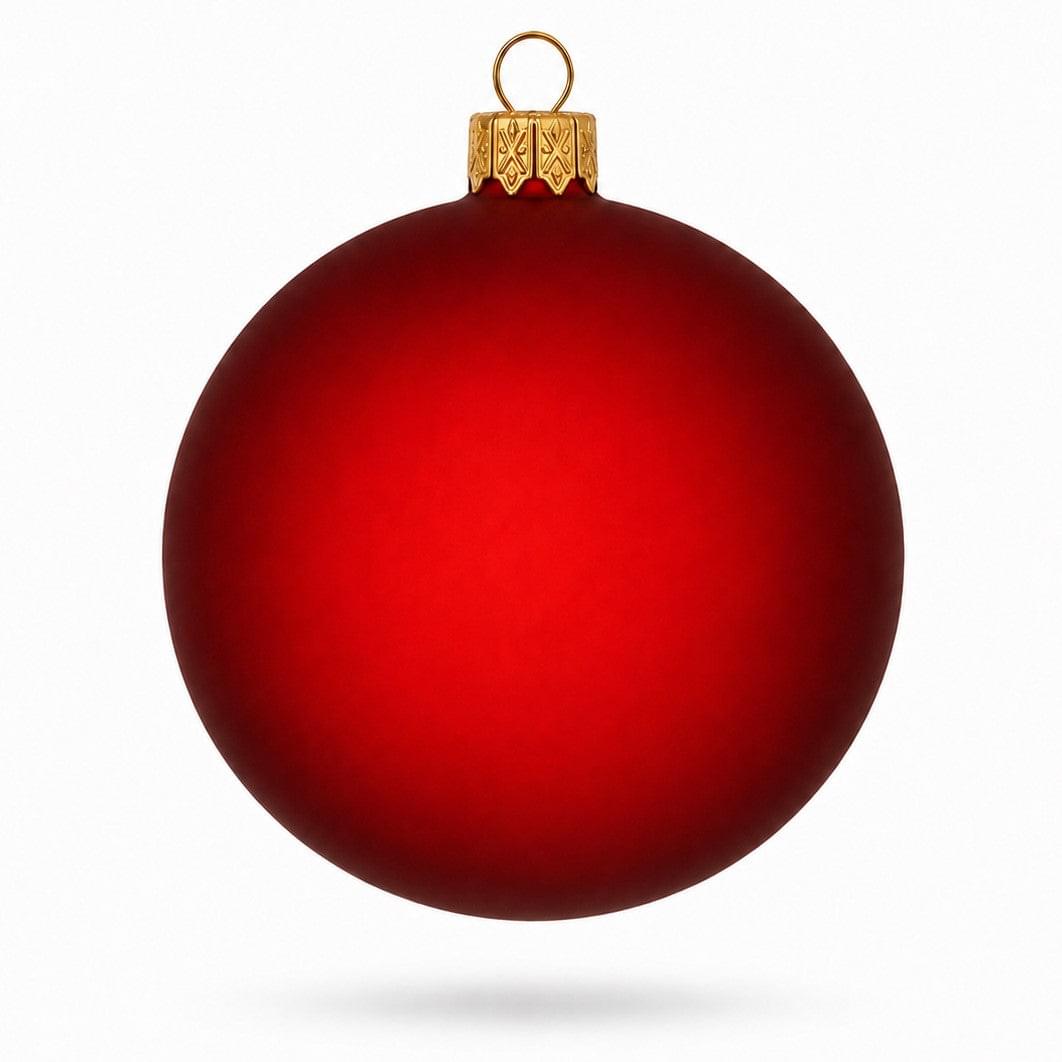 Set of 6 Translucent Red Glass Ball Christmas Ornaments 3.25 Inches