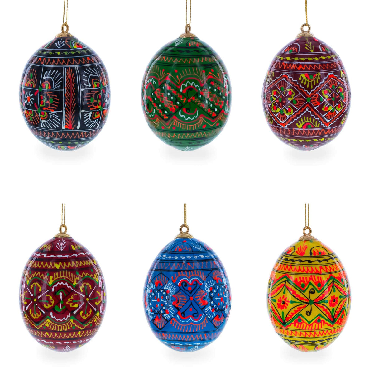 a group of colorful eggs