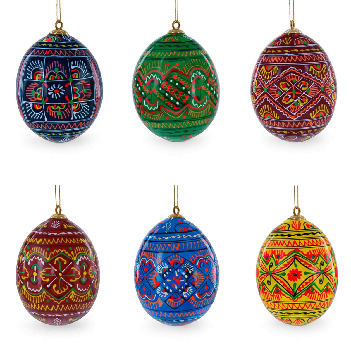 a group of colorful eggs