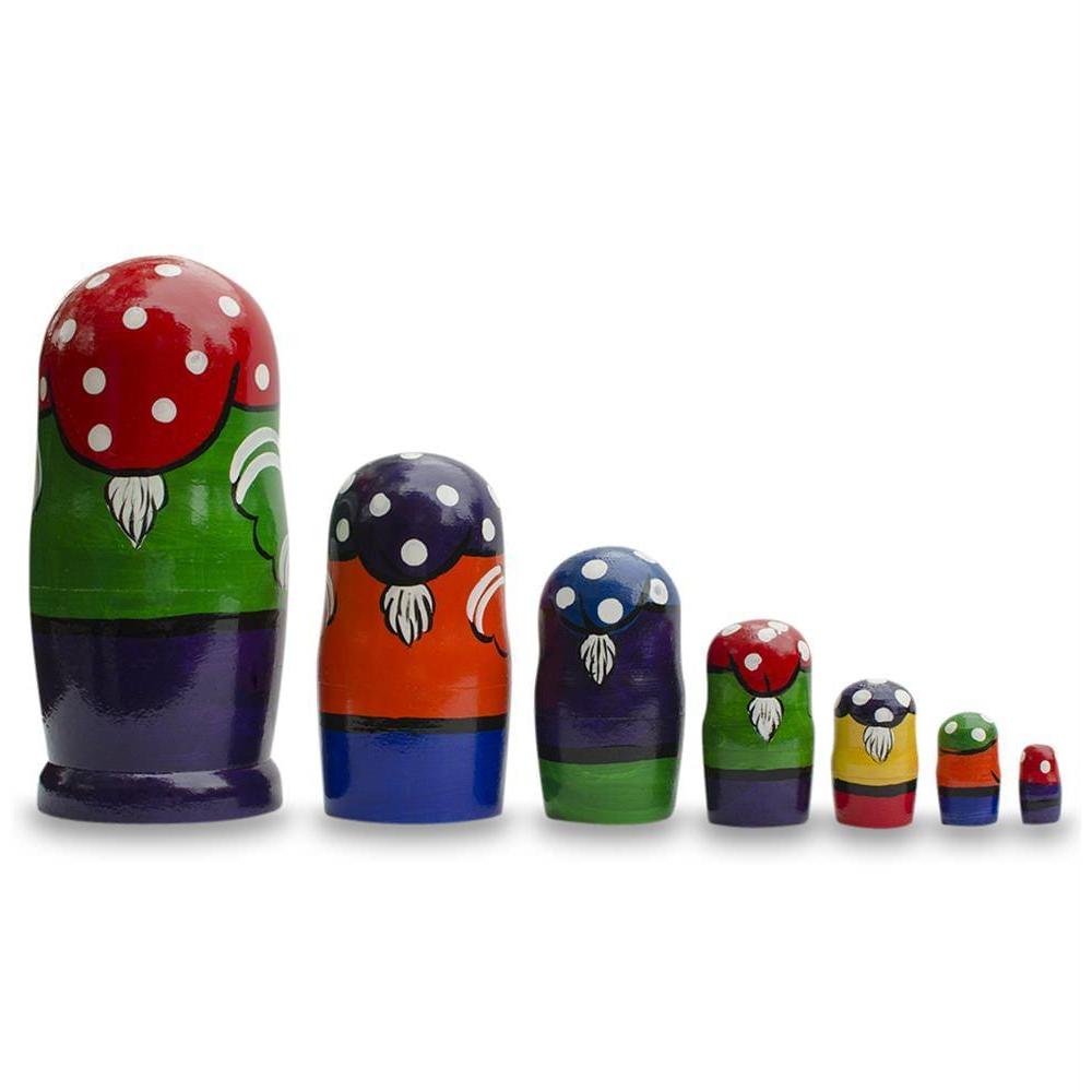 Set of 7 Gnomes Wooden Nesting Dolls 8 Inches