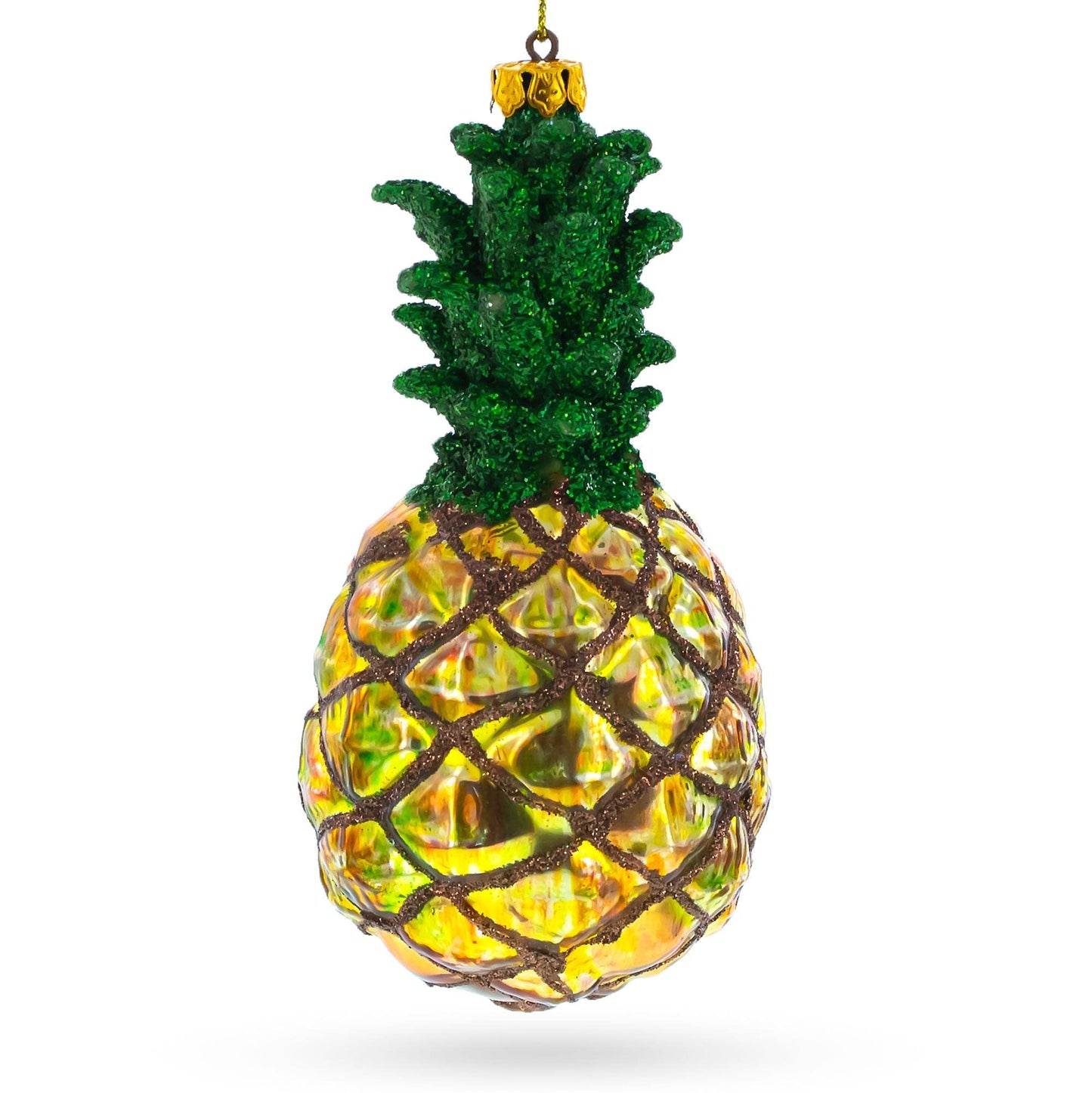 Shiny Pineapple Glass Christmas Ornament