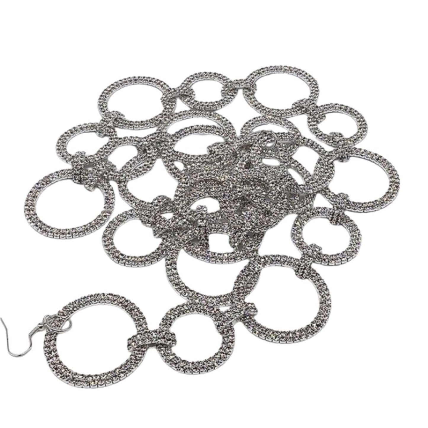 Silver Crystal Circle Christmas Garland, 36"