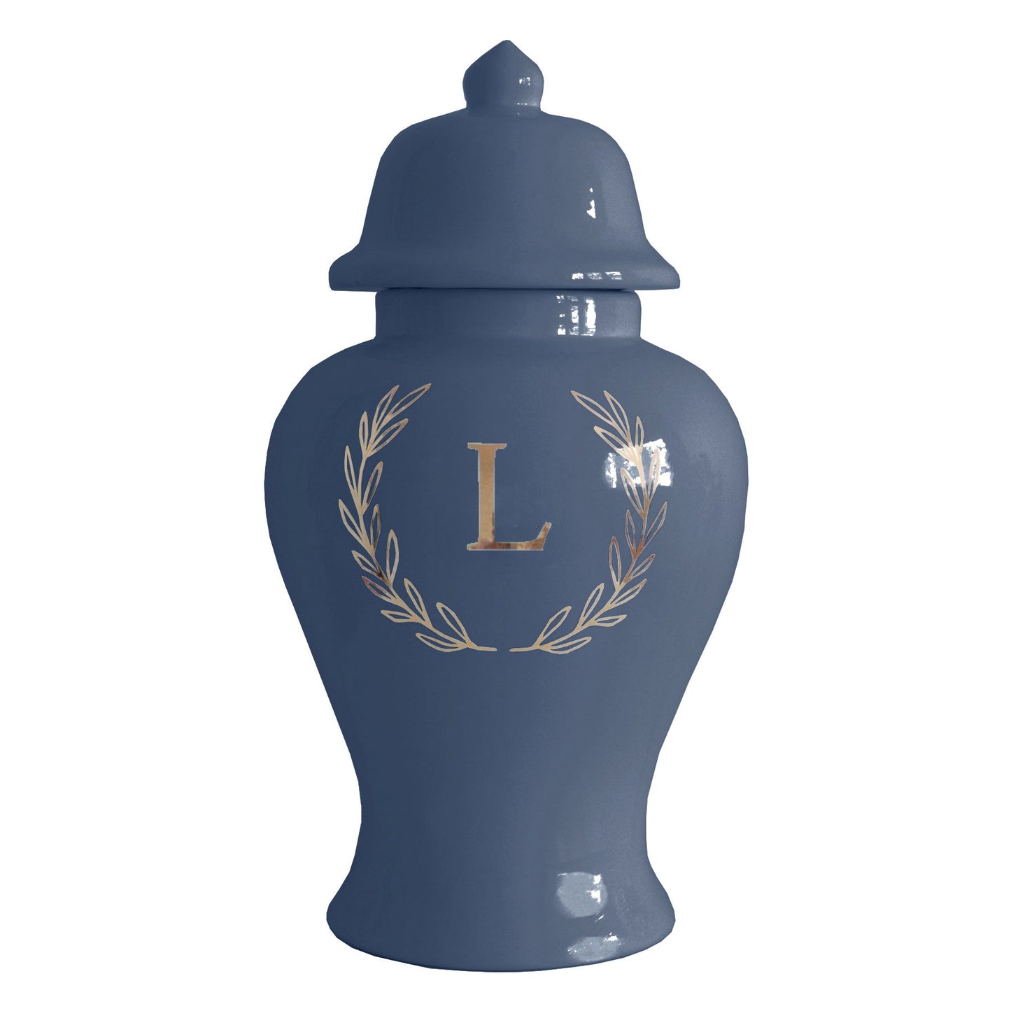 Single Letter Laurel Wreath Monogram in 16 Colors