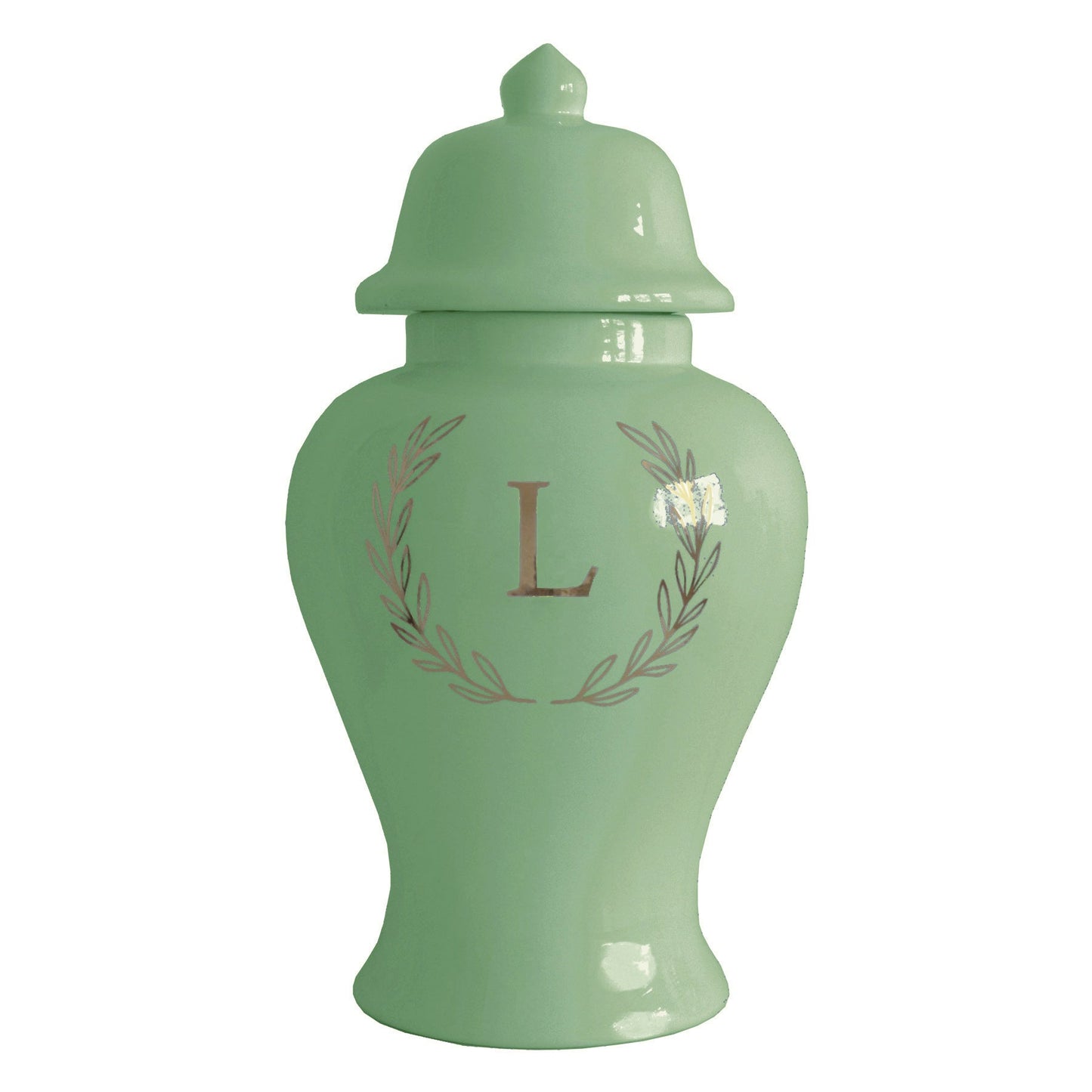 Single Letter Laurel Wreath Monogram in 16 Colors
