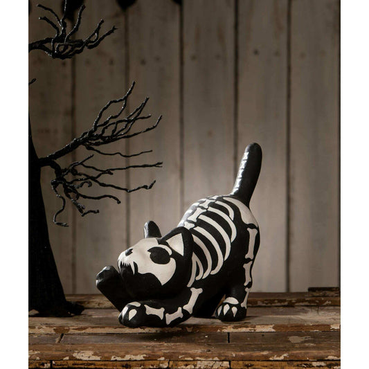 Skeleton Paper Mache Cat | Halloween Decor | Bethany Lowe