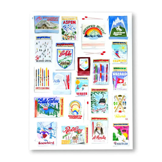 a group of posters on a white surface