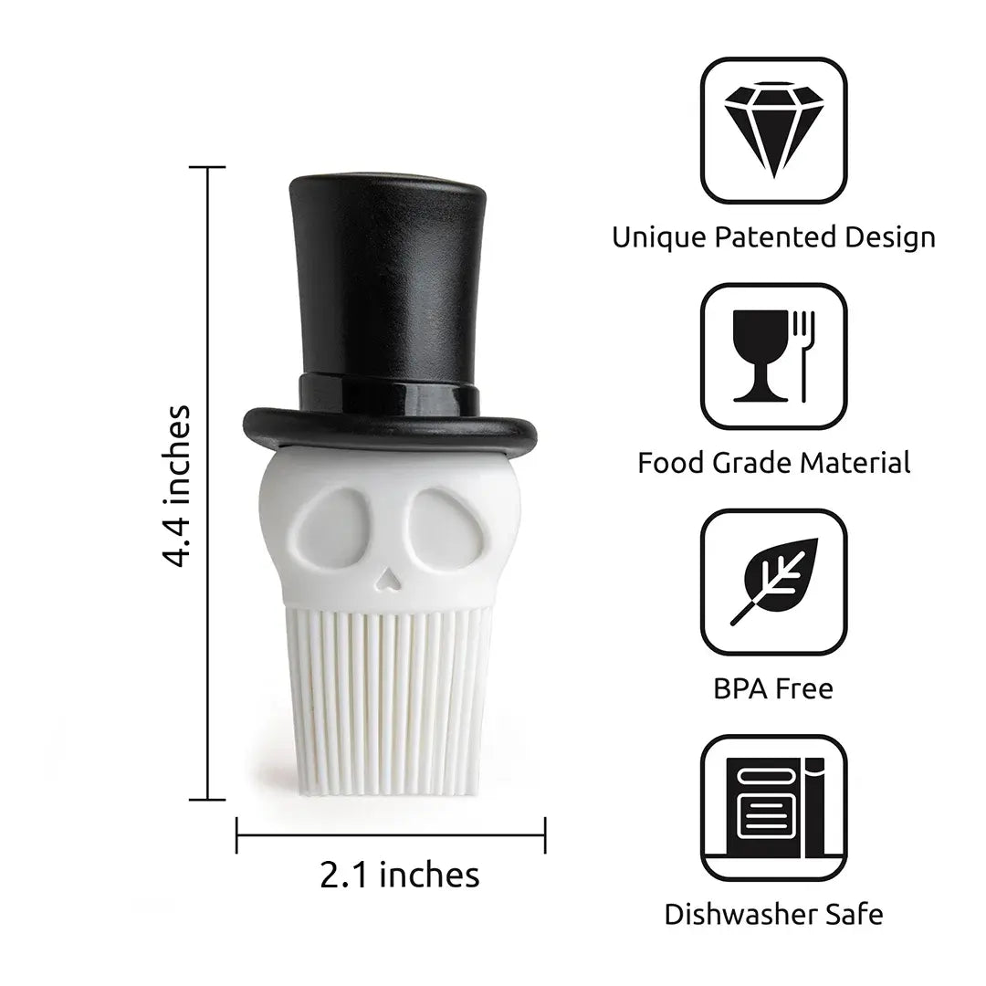 a white skull with a black top hat