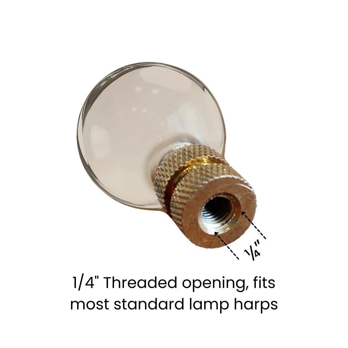 Smooth Ball Lamp Finial Crystal Amber Glass, 30mm