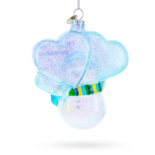 Snowman Celebrating Baby's First Christmas Glass Ornament
