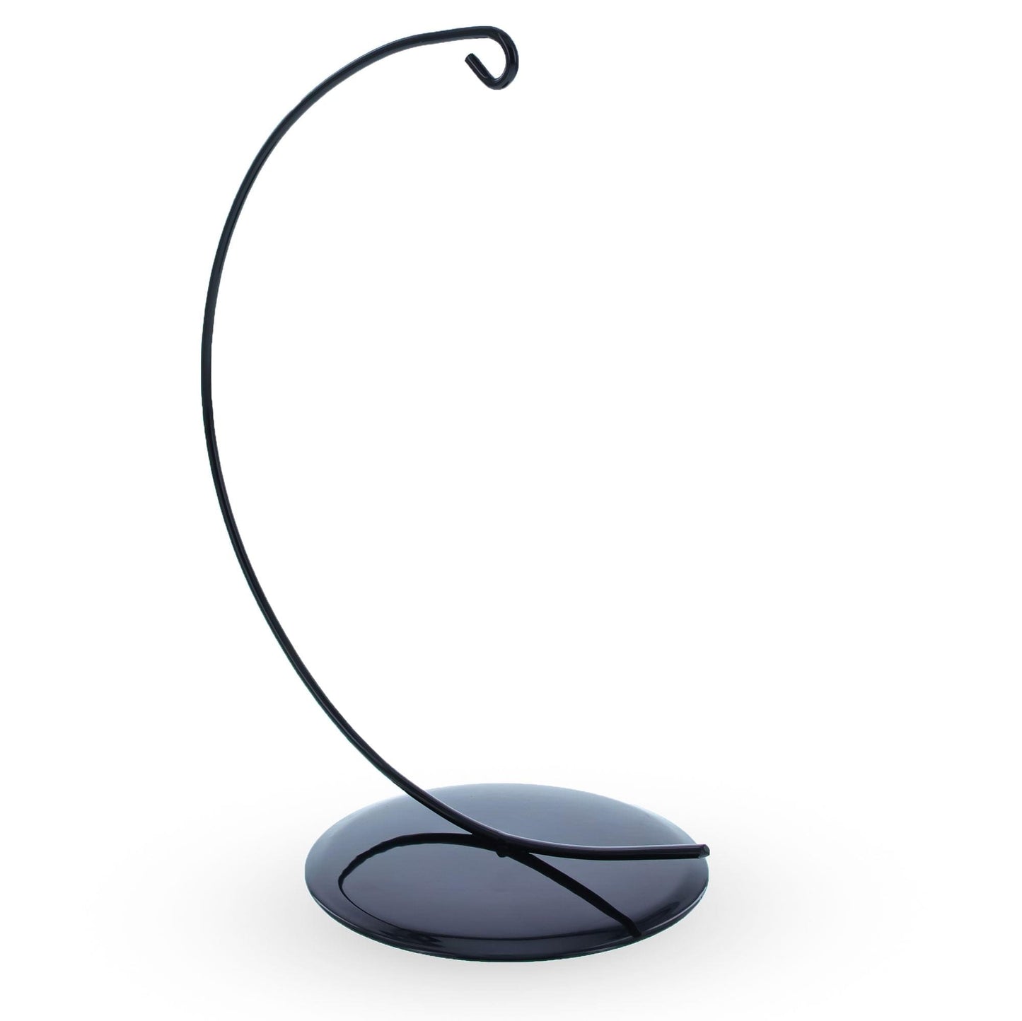 Solid Round Base Black Painted Metal Ornament Display Stand 7.8 Inches