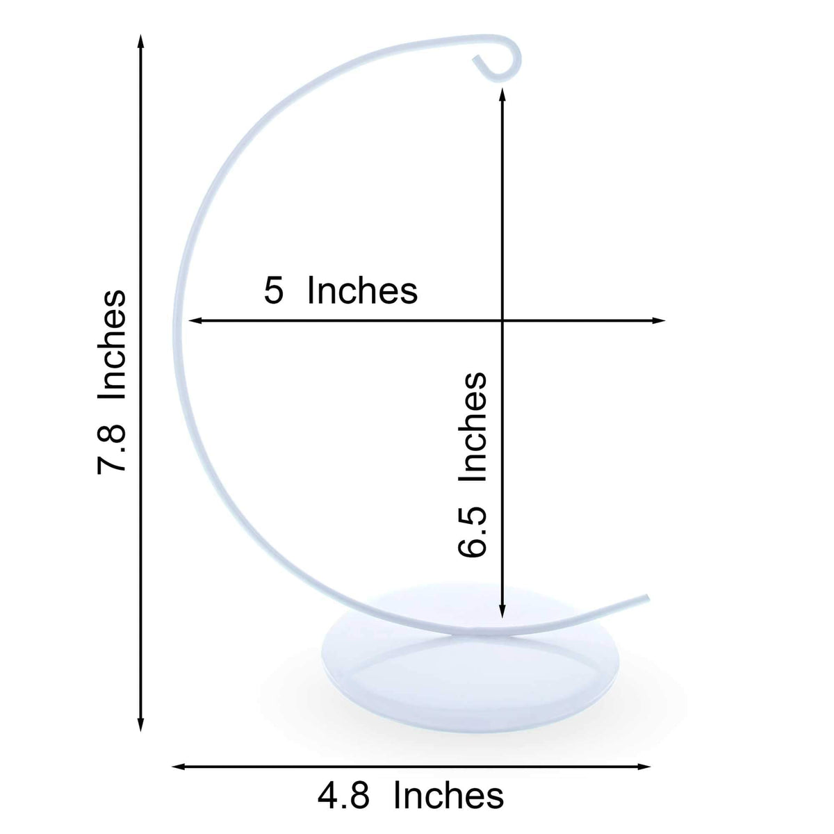 Solid Round Base White Painted Metal Ornament Display Stand 7.8 Inches