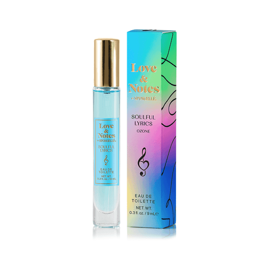 a bottle of perfume in a box